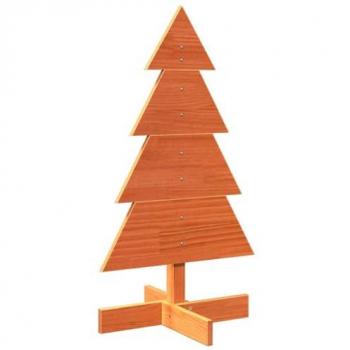 Árbol de Navidad de adorno madera maciza pino marrón cera 80 cm