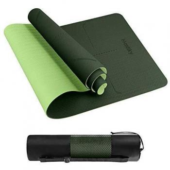 Homtiky Esterilla Yoga, Esterilla Deporte Antideslizante con Material ecológico TPE, Yoga Mat diseñado para Entrenamiento físico con Correa de Transporte y Bolsa