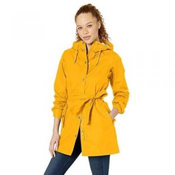 Helly Hansen Women's Lyness II Essential Stylish Yellow 3/4 Length Rain Coat Size S