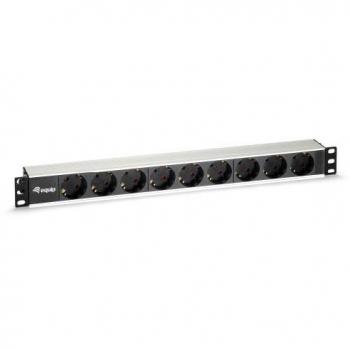 Equip 333292 unidad de distribución de energía (PDU) 9 salidas AC 1U Negro, Plata