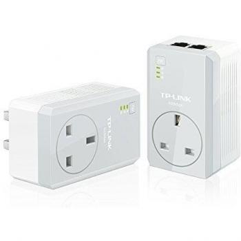 TP-Link AV600 2-Port Passthrough Powerline Adapter Starter Kit, TL-PA4020PKIT V2.0, No Configuration Required