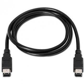 NANOCABLE 10.09.0302 - Cable FireWire IEEE1394A 6/M-6/M 400Mbps, Macho-Macho, Negro, 1.8mts