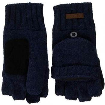 Barts Haakon Convertible Hooded Wool Gloves for Kids - Blue, Size 4