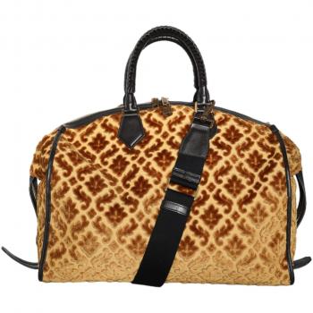 Dolce & Gabbana Beige Velvet Top Handle Duffle Bag, Women's Handbag, Size: ONE SIZE