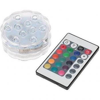 Docooler Luz Subacuática 10LEDs Control Remoto Sumergible Jarrón Floral Base Lámpara para Decoración de Fiesta de Boda IP68 Impermeable RGBWY