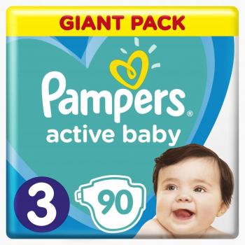 Pañales Desechables Pampers Active Baby Talla 3 (6-10 Kg) 90 Piezas