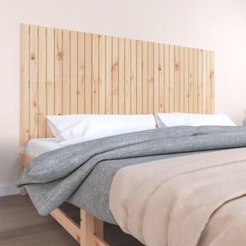 Cabecero de cama de pared madera maciza de pino 204x3x90 cm Marrón