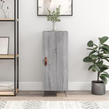 Aparador de madera de ingeniería 34,5x34x90 cm con puertas y cajón, buffet moderno para salón en color gris Sonoma