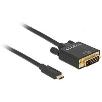 Cable USB-C a DVI 24+1 de 3 m, Adaptador Gráfico 3840 x 2160, Modo DP-Alt