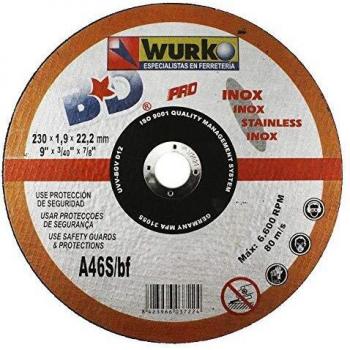 Wurko - Disco Abrasivo 230 x 2 x 22 mm Corte Acero Inoxidable