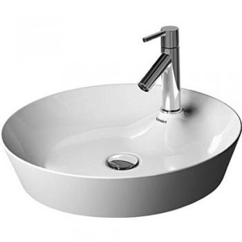 Lavabo sobre encimera Duravit Cape Cod, Ø 48 cm, con 1 agujero para grifería, sin rebosadero, color blanco WonderGliss