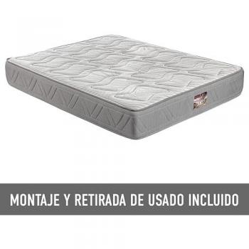 Colchón Royal Sleep Muelles Hotel Gama Alta 27 cm, Viscoelástico Biocerámico Regenerador, Confort Alto, Firmeza Media-Alta, Hilo de Carbono, 150x200 cm,