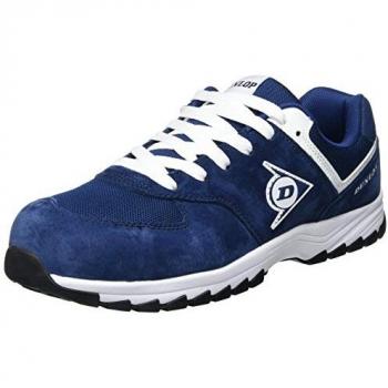 Zapato de Seguridad DUNLOP Flying Arrow S3 Azul Marino con Puntera de Fibra de Vidrio y Plantilla Antiperforación, Suela E.V.A + Goma Resistente hasta 300°C