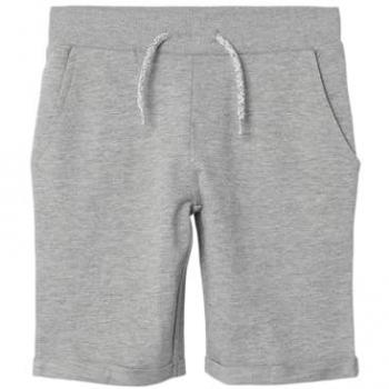 Bermuda de niño Name It con cintura elástica y ajustable, color gris melange