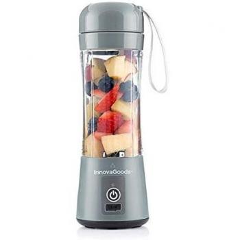 InnovaGoods Batidora Portátil Recargable de 380ml, Licuadora de Vaso Shakuit para Zumo y Batidos, Ideal para Smoothies, Detox y Papillas de Bebé con Velocidad de 17000 r.p.m