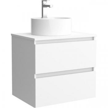 Mueble de baño Bequia 70 cm Blanco Mate con Lavabo sobre Encimera y 2 cajones Salgar