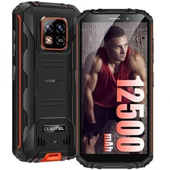 OUKITEL WP18 (2022) Móvil Resistente 12500mAh, 5.93inch HD+ Todoterreno Libres, 4GB+32GB (Ampliable 1TB) Android 11 Móvil Irrompible Teléfono Robusto, 13MP+5MP,IP68,Dual SIM,Face ID/OTG/GPS, Naranja