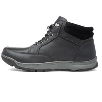 Hush Puppies Grover Men's Black Leather Memory Foam Ankle Boots - Size UK 7