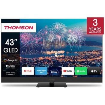 Televisor QLED Plus 4K 109 cm THOMSON 43QG6C14 - Smart TV Google con Soundbar Integrada y Dolby Atmos