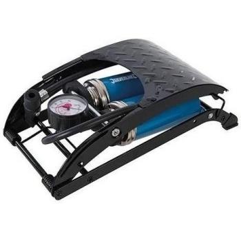 Silverline 380197 - Bomba de pie resistente con doble cilindro