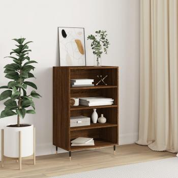 Aparador alto de madera de ingeniería marrón roble 57x35x90 cm, mueble de almacenaje para salón, buffet y armario auxiliar
