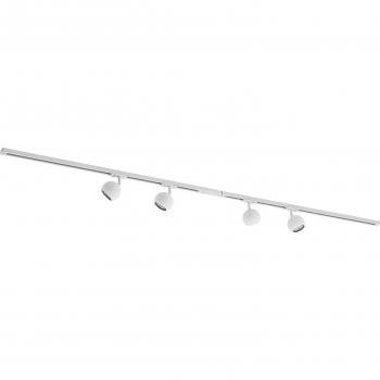 Sistema de riel monofásico Lindby Linaro, GU10, blanco, 4 x 10 W, moderno, metal, para pasillos