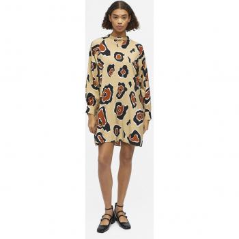 Vestido midi de cuello mao Object