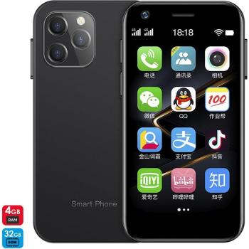 Mini Smartphone DAM XS12 4G Android, 4GB RAM + 32GB, Pantalla 3'', Doble SIM, Color Negro