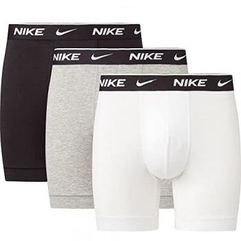 Bóxer Nike Everyday de Algodón Stretch (3 unidades) - Blanco, Negro y Gris - Talla M
