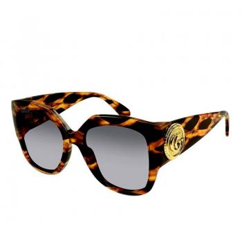Gucci Havana/Grey Shaded Sunglasses, Brown female, Size: 54 MM