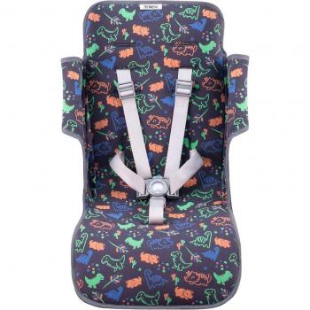 Colchoneta Jyoko para Silla de Paseo Maclaren y Techno - Algodón y Espuma, Compatible con Maclaren Quest y Techno, Diseño Happy Dino