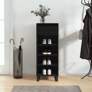 Zapatero negro de madera multicapa 40x36x105 cm