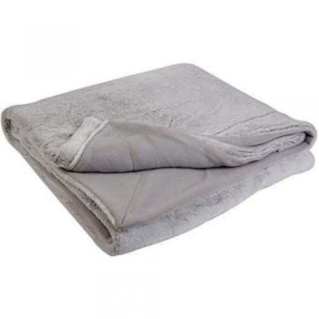 Manta Gris XXL 140x200 cm - Aislamiento Térmico Efectivo de Poliéster Sherpa