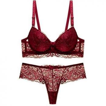 SHEKINI Sujetador Mujer Push up Conjunto de Ropa Interior Sexy Tanga Bragas brasileñas Mujer Conjunto de lencería Encaje