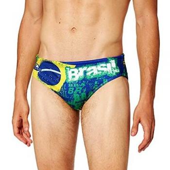 Bañador Slip Turbo Happy Brasil Multicolor Unisex Adulto