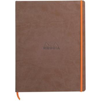Rhodia 117703C - Cuaderno A4+ de tapa blanda A4+ - Rhodiarama - Lineas horizontales y casilla en la parte superior para títulos Marrón chocolate