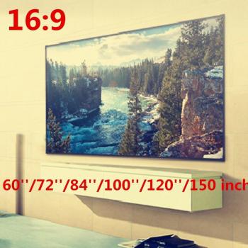 Pantalla de Proyección Plegable 16:9 Blanca de 60 a 150 Pulgadas para Proyector y TV con Bordes para Audio-Visual en Casa