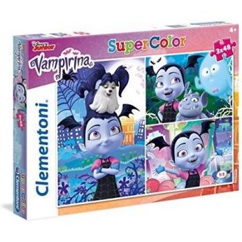 Clementoni-Clementoni-25229-Supercolor-Vampirina-3 x 48 Pièces Puzzle, Multicolor
