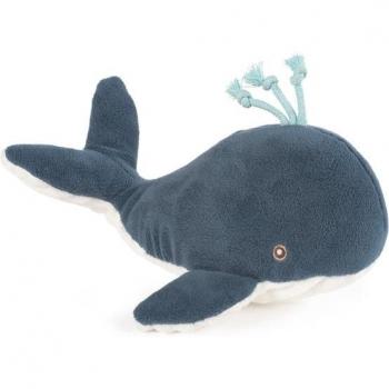 Peluche Ballena Nico de Walking Mum - Sea Animals, suave y tierno, ideal para bebés, fabricado con materiales seguros y lavables, diseño atractivo en forma de ballena, fomenta el juego imaginativo y la estimulación sens