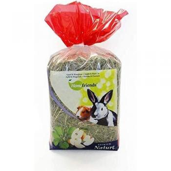Homefriends Heno con Zanahoria y Equinácea 500g para Roedores, Conejos y Hamsters. Alimento Rico en Fibra para el Cuidado Dental de los Animales Pequeños