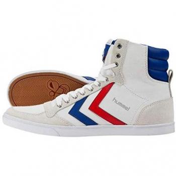 Hummel Slimmer Stadil High Canvas Sneakers - Unisex Hi-Top Trainers in White, Blue, Red and Gum