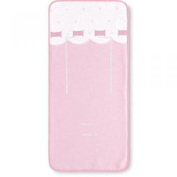 Bimbi Class - Colchoneta recta, 38 x 83 cm, blanco y rosa