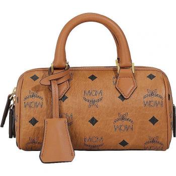 MCM Ella Boston Mini Leather Tote Bag in Brown