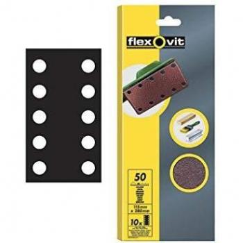 Flexovit Paper Backed Orbital Sheets 115mm x 280mm - 10 Hole Aligned - Crs