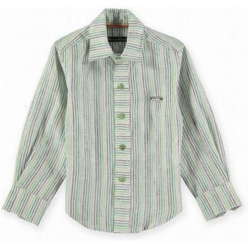 Camisa de niño de rayas en tonos verdes