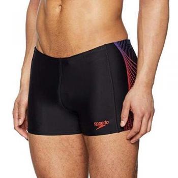 Speedo Placement Panel Aquashort Am Bañador, Hombre, Black/Chroma Blue/Lava Red, 38