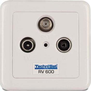 Caja de Conexiones Antena TechniPro RV 600-10, Blanco, Compatible con SCR-Einkabelsystem, Frecuencia 4-2400 MHz