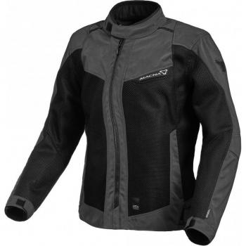 Chaqueta de Moto para Mujer Macna Empire Night Eye Negro-Gris, chaqueta textil impermeable, diseño específico para damas