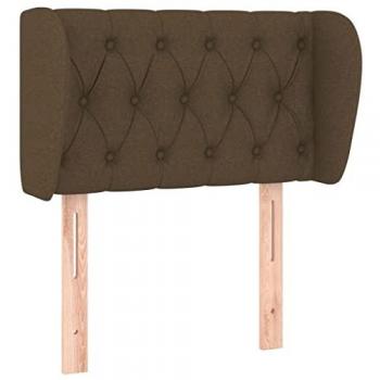 Cabecero de oreja marrón oscuro 83x23x78/88 cm Tela