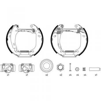 HELLA 8DB 355 003-911 Juego de zapatas de frenos - R0400